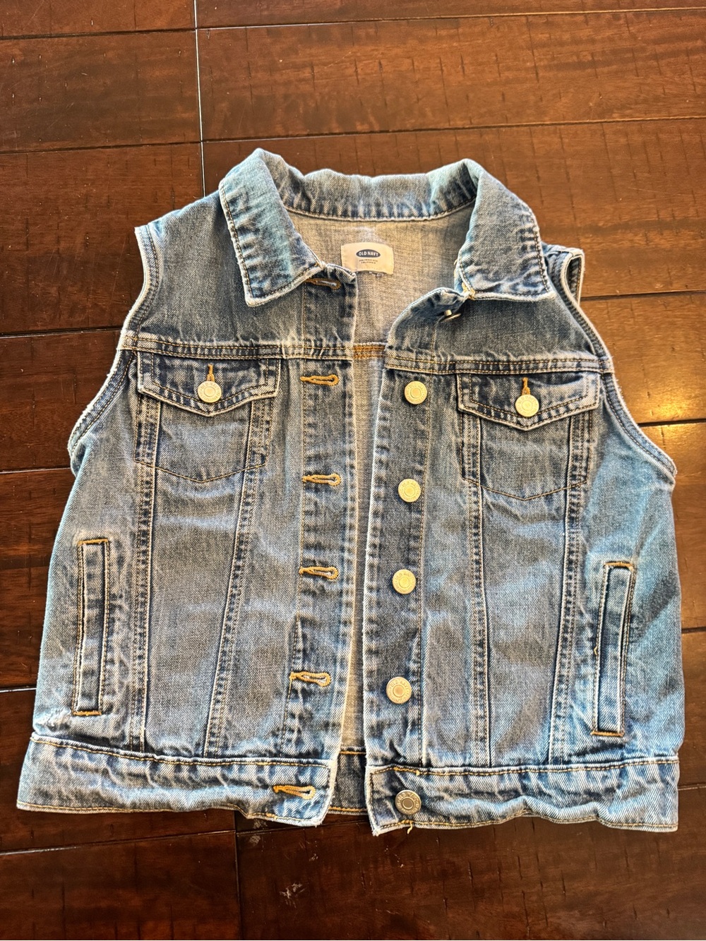 Girls Light Blue Denim Vest Jacket - old navy